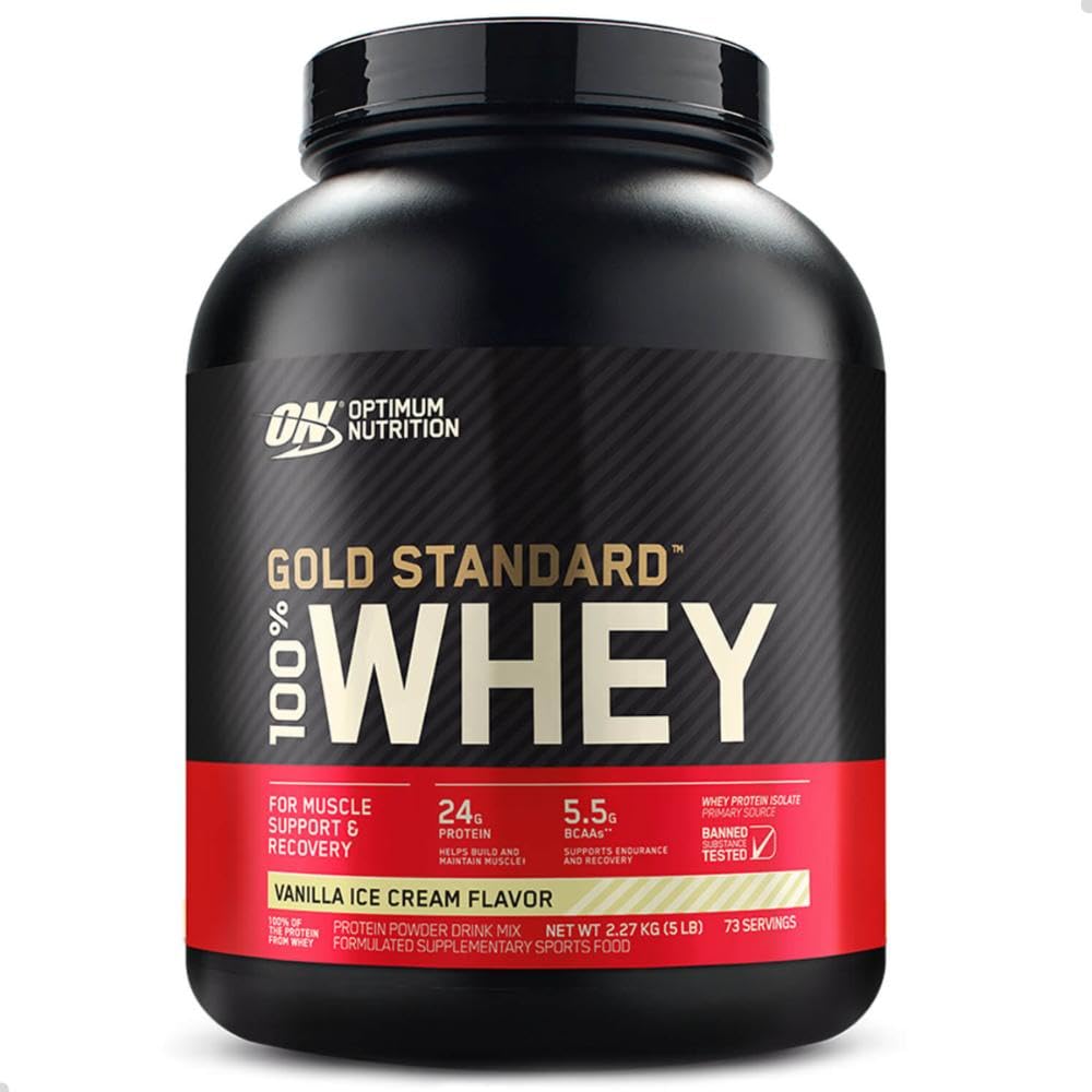Optimum Nutrition 100% Whey Gold Standard, Vainilla, 5 Lb