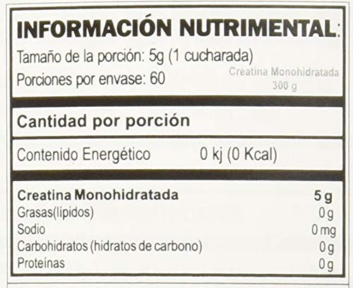 GAT SPORT 100% Monohidrato de creatina en polvo - 300 gr - 60 porciones - Para hombres y mujeres - Sin Sabor - 100'% Creatina Micronizada de alta pureza