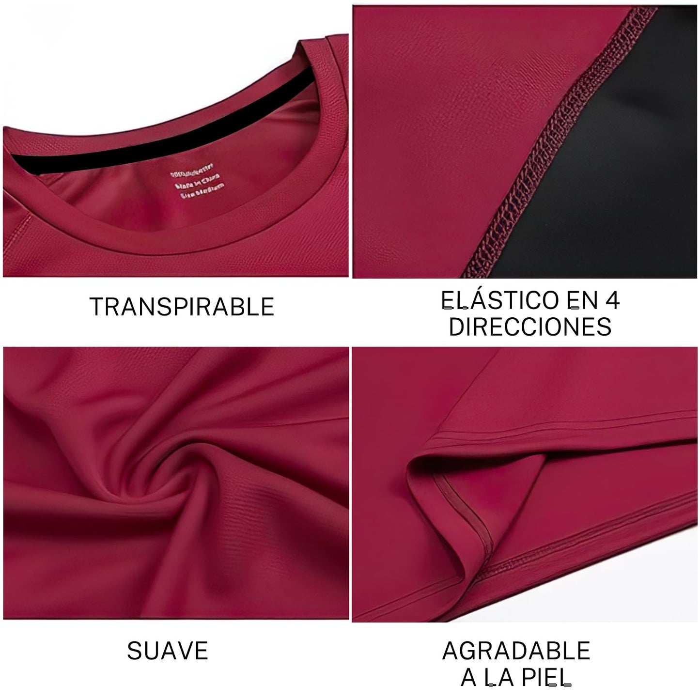 GOMITA 3 Piece Playeras Gym Hombre,Camisetas de Running de Secado Rápido para Entrenar,Correr,Estar en Forma y Mucho Más (MX/US, Alfa, XX-Grande, Regular, Regular, Negro Blanco Rojo)