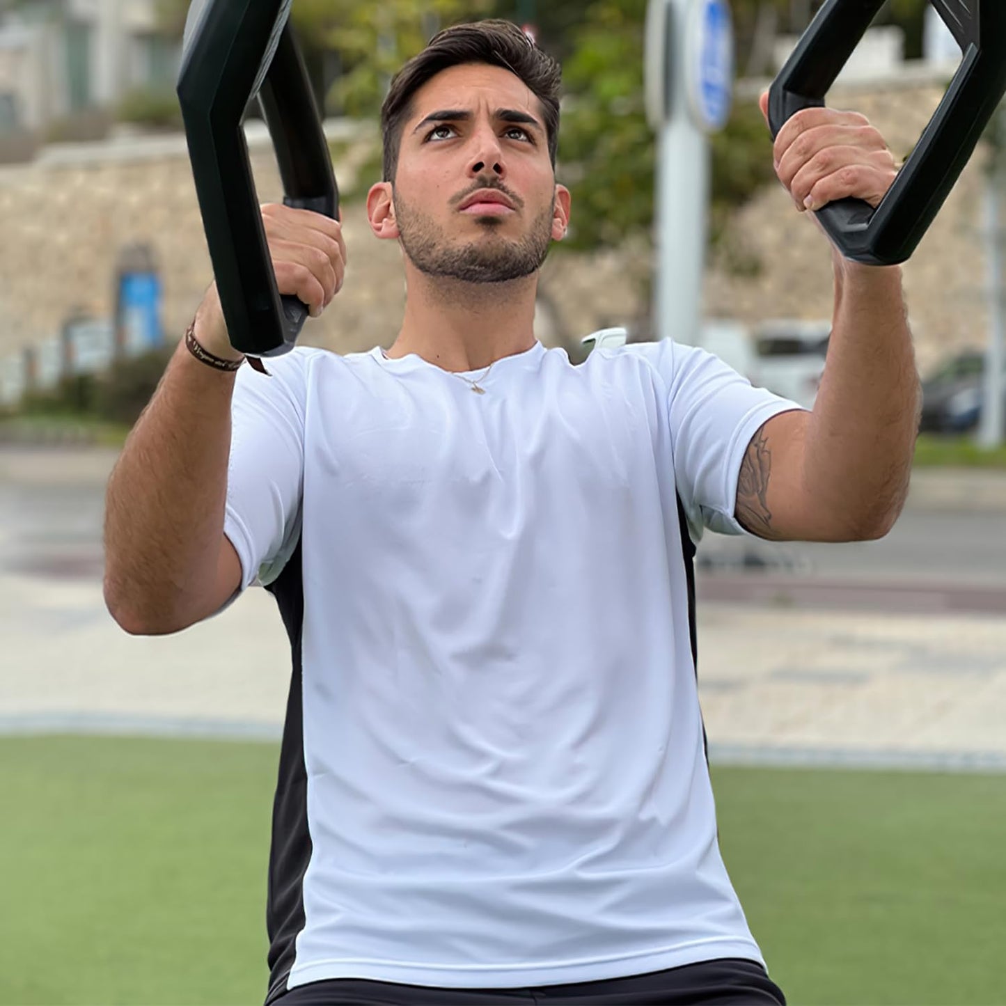 GOMITA 3 Piece Playeras Gym Hombre,Camisetas de Running de Secado Rápido para Entrenar,Correr,Estar en Forma y Mucho Más (MX/US, Alfa, XX-Grande, Regular, Regular, Negro Blanco Rojo)