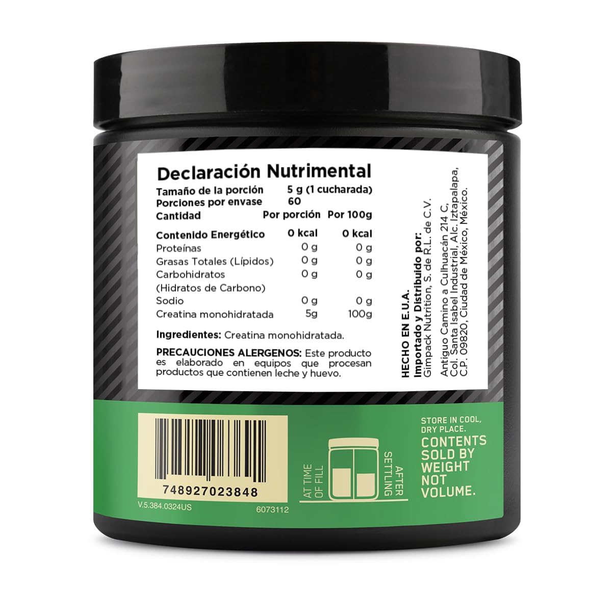 ON Creatina en Polvo Sin Sabor 300G, Optimum Nutrition 60 Servicios