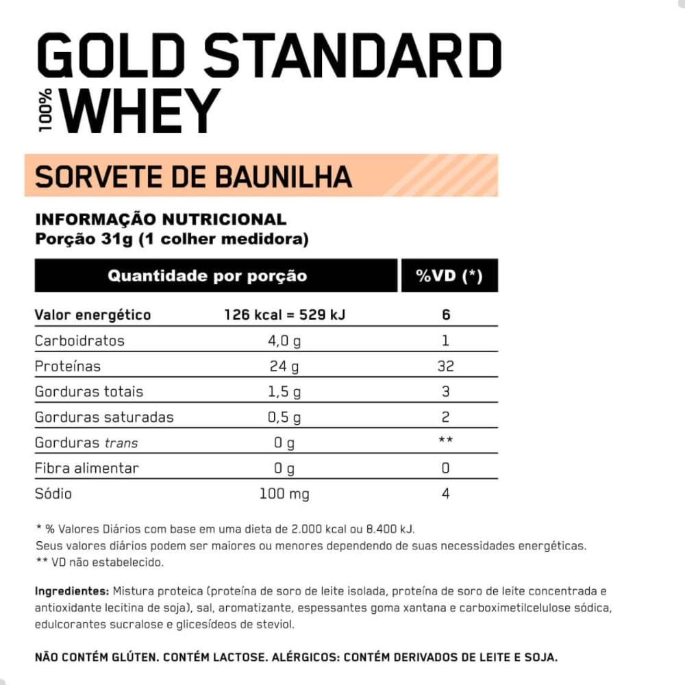 Optimum Nutrition 100% Whey Gold Standard, Vainilla, 5 Lb
