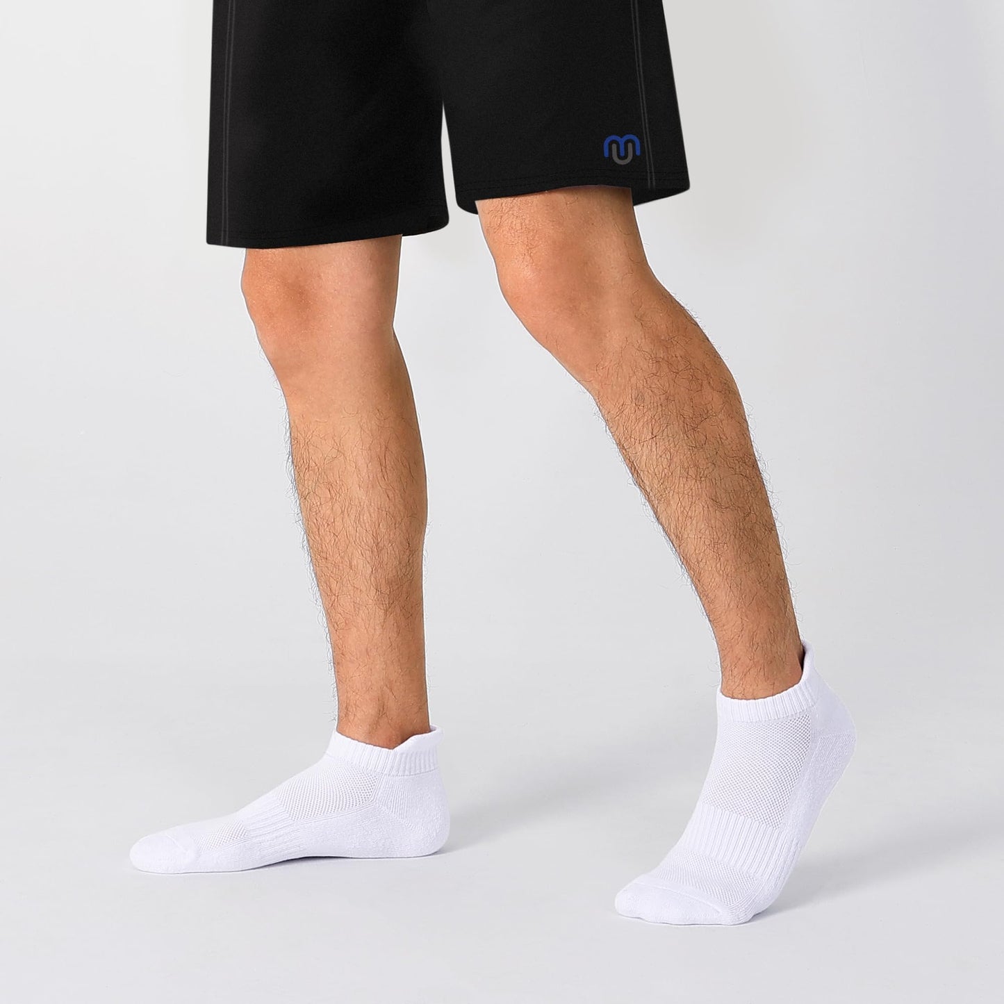 6 Pares Calcetines Deportivos para Hombre y Mujer, Calcetines Tobilleros de Algodón, Calcetas Antideslizantes Duradero, Tines Corte Bajo Transpirable, Calcetas para Correr (Blanco L)