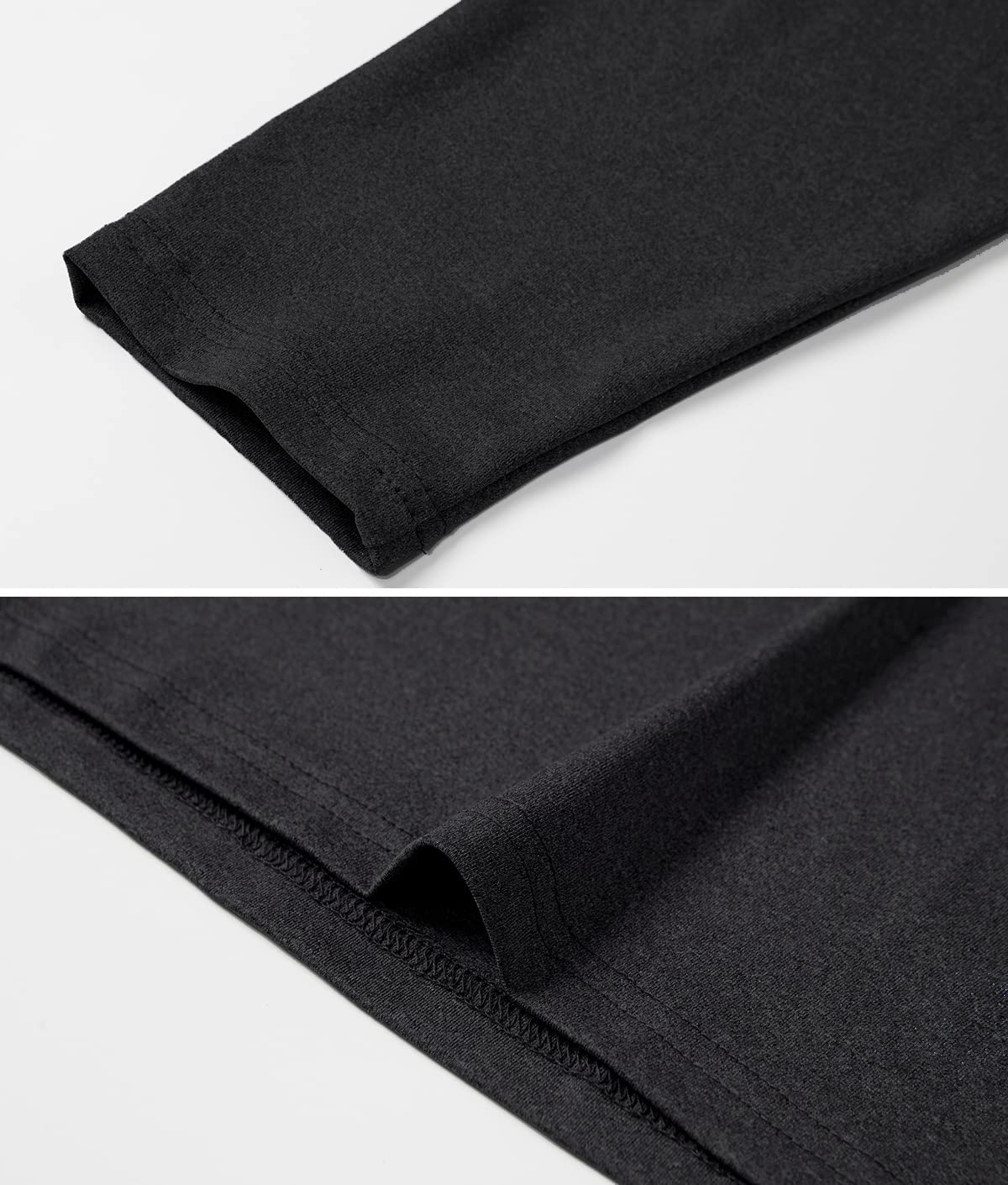 MANSDOUR Camisetas Deportivas activas de Secado rápido para Hombre, con Cremallera de un Cuarto, de Manga Larga, para Correr, para Exteriores, Negro, Large