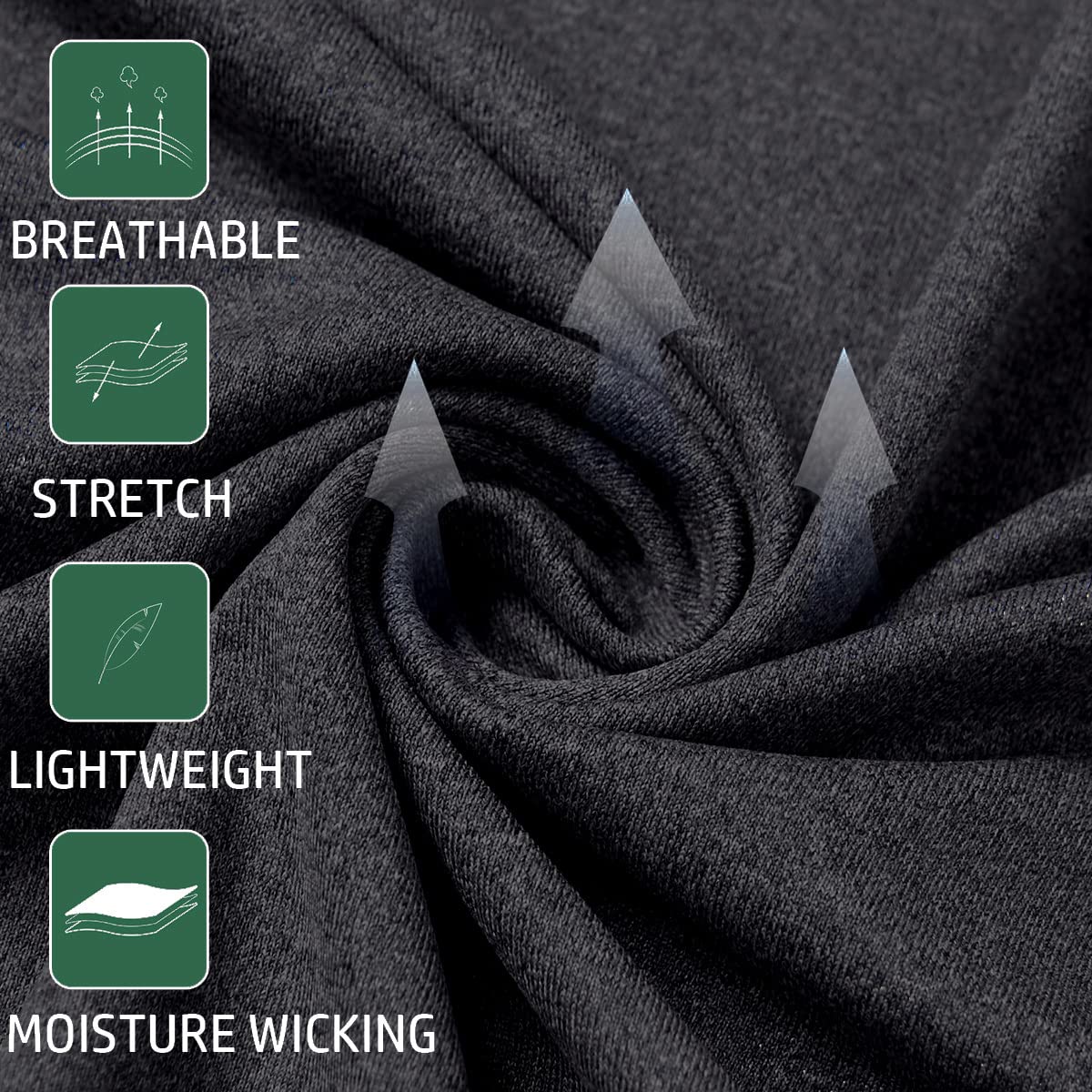 MANSDOUR Camisetas Deportivas activas de Secado rápido para Hombre, con Cremallera de un Cuarto, de Manga Larga, para Correr, para Exteriores, Negro, Large