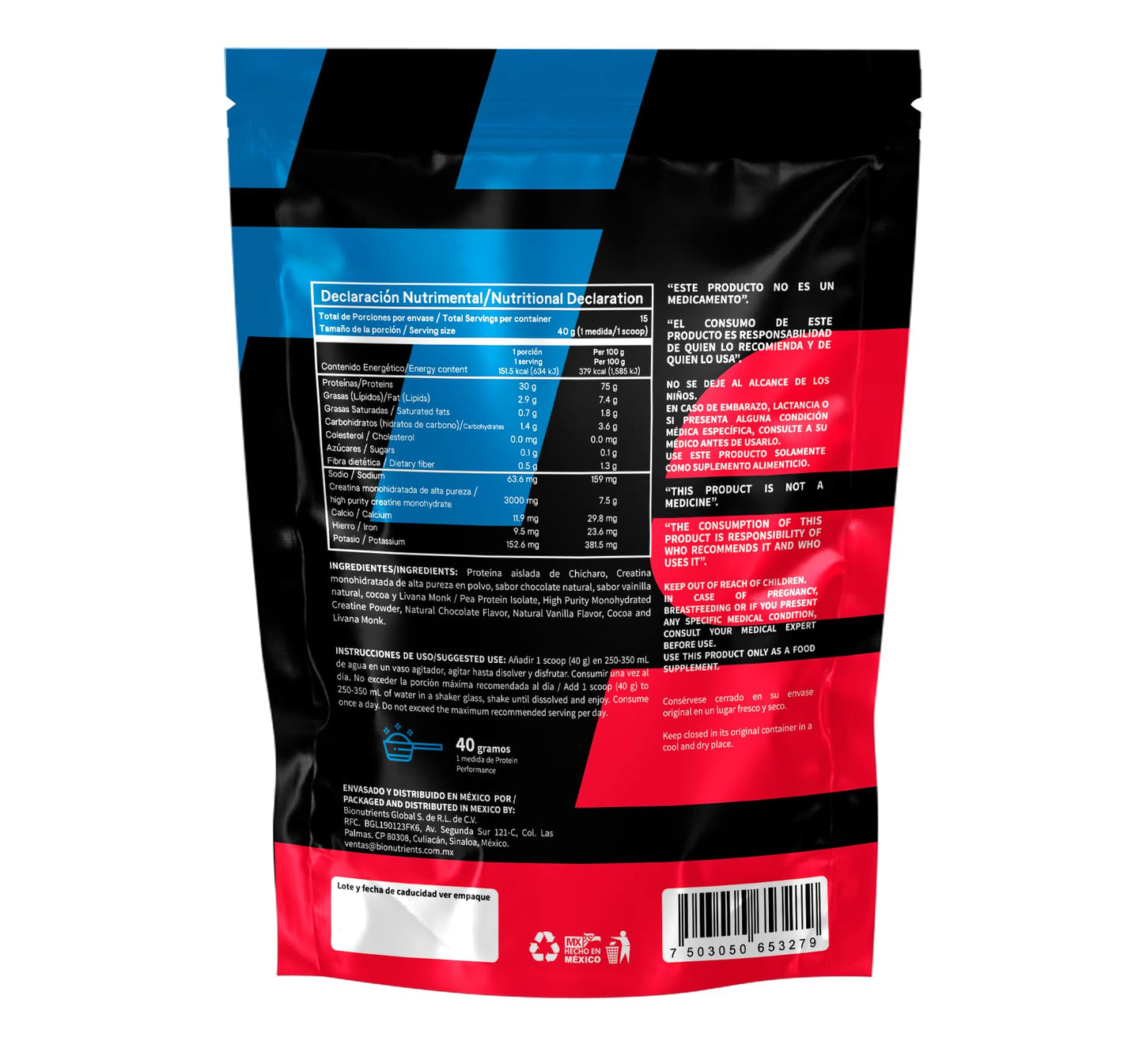 HS HERO SPORT Proteina Chocolate 600g con Creatina. Proteina Vegana 30g, Creatina Monohidratada 3g. 45 Porciones, Scoop Incluído dentro del envase, Bottle Free.