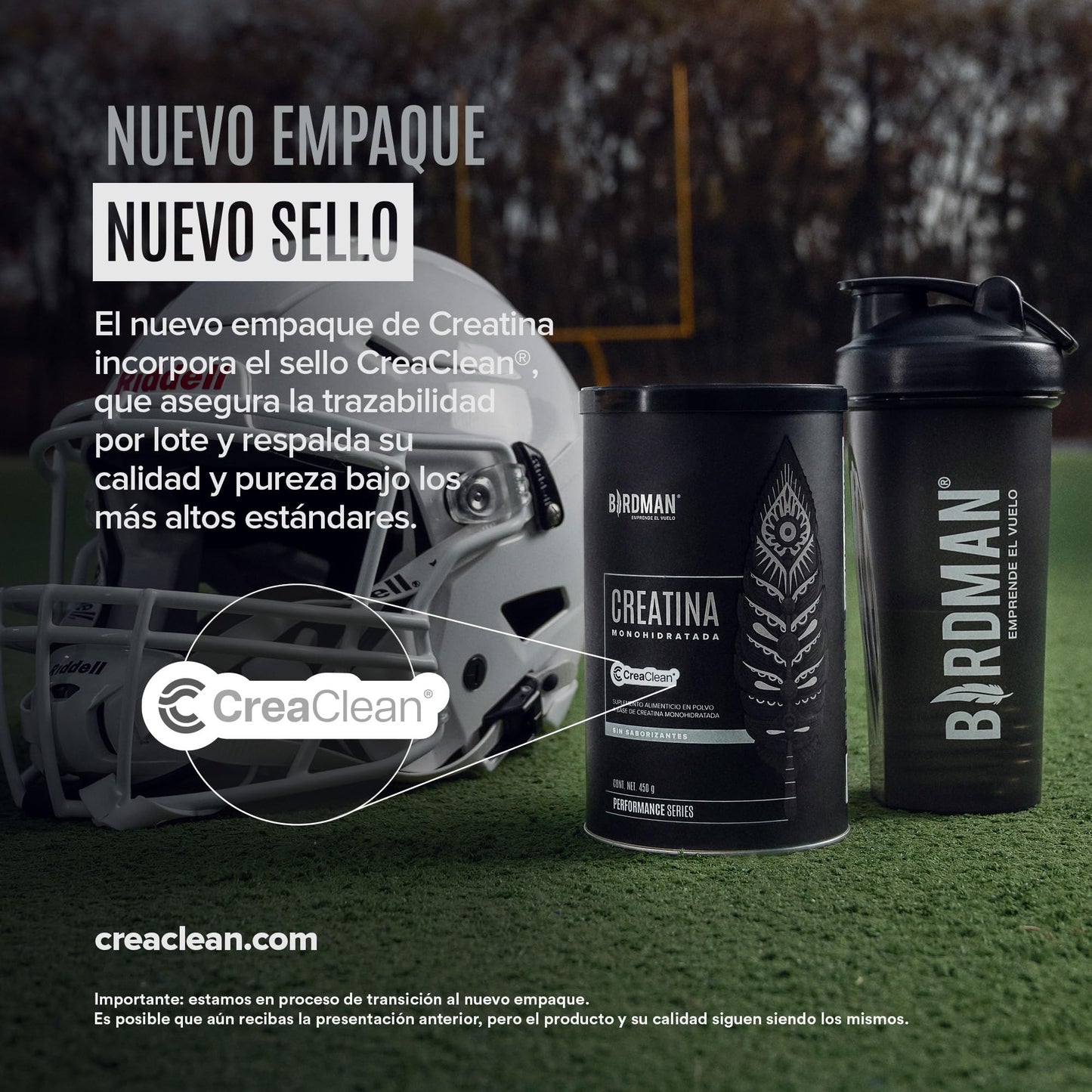 BIRDMAN Creatina Monohidratada de Alta Pureza En Polvo Sin Sabor, Preworkout, Alto Rendimiento | 90 Servicios | 450g.