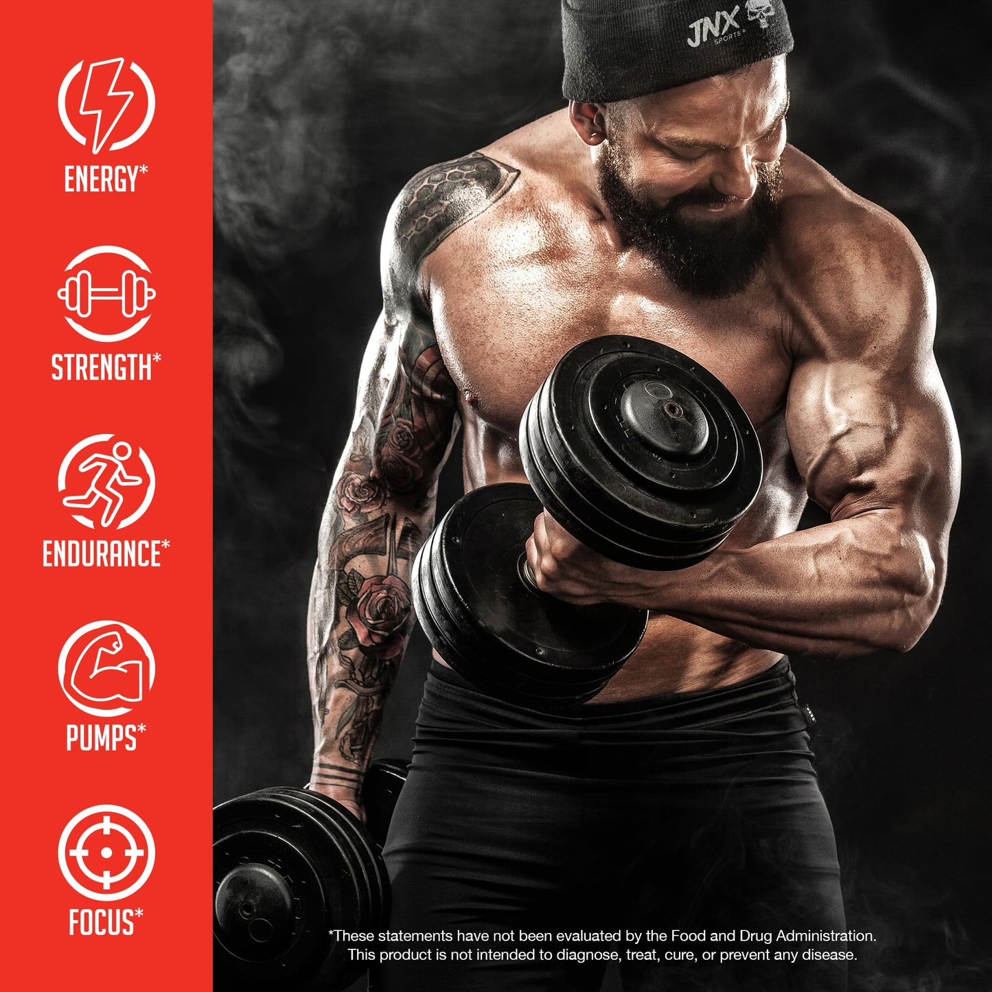 JNX SPORTS The Curse! Suplemento Previo Al Entrenamiento - Energía Y Enfoque, Flujo Sanguíneo Mejorado - Potenciador De Óxido Nítrico Vegano Con Creatina Y Cafeína | Watermelon Deluxe | 50 Servicios