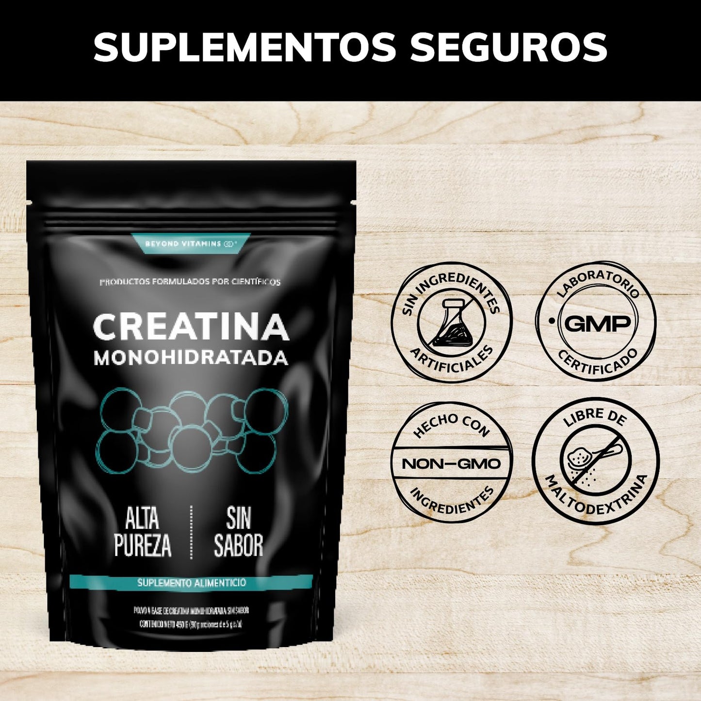 Creatina Monohidratada Micronizada en Polvo | 100% Alta Pureza Certificada | Pre Workout | 90 porciones de 5g Disuelve rápido - Suplemento Alimenticio- Veganos y/o vegetarianos | Proteina Creatine Monohydrate Pre Entreno | 450g