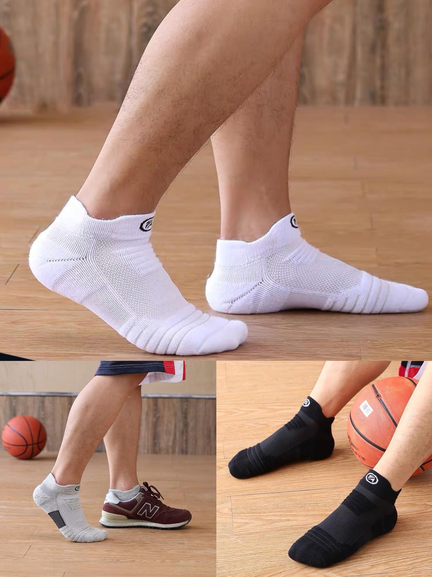 micsun 6 Pares Calcetines Deportivos para Hombre con Parte Inferior de Toalla Gruesa, Calcetas de Tobillo de Pecho Bajo, Calcetín Deportivas para Correr, Basquetbol, Running, Gym,Aire Libre HBH