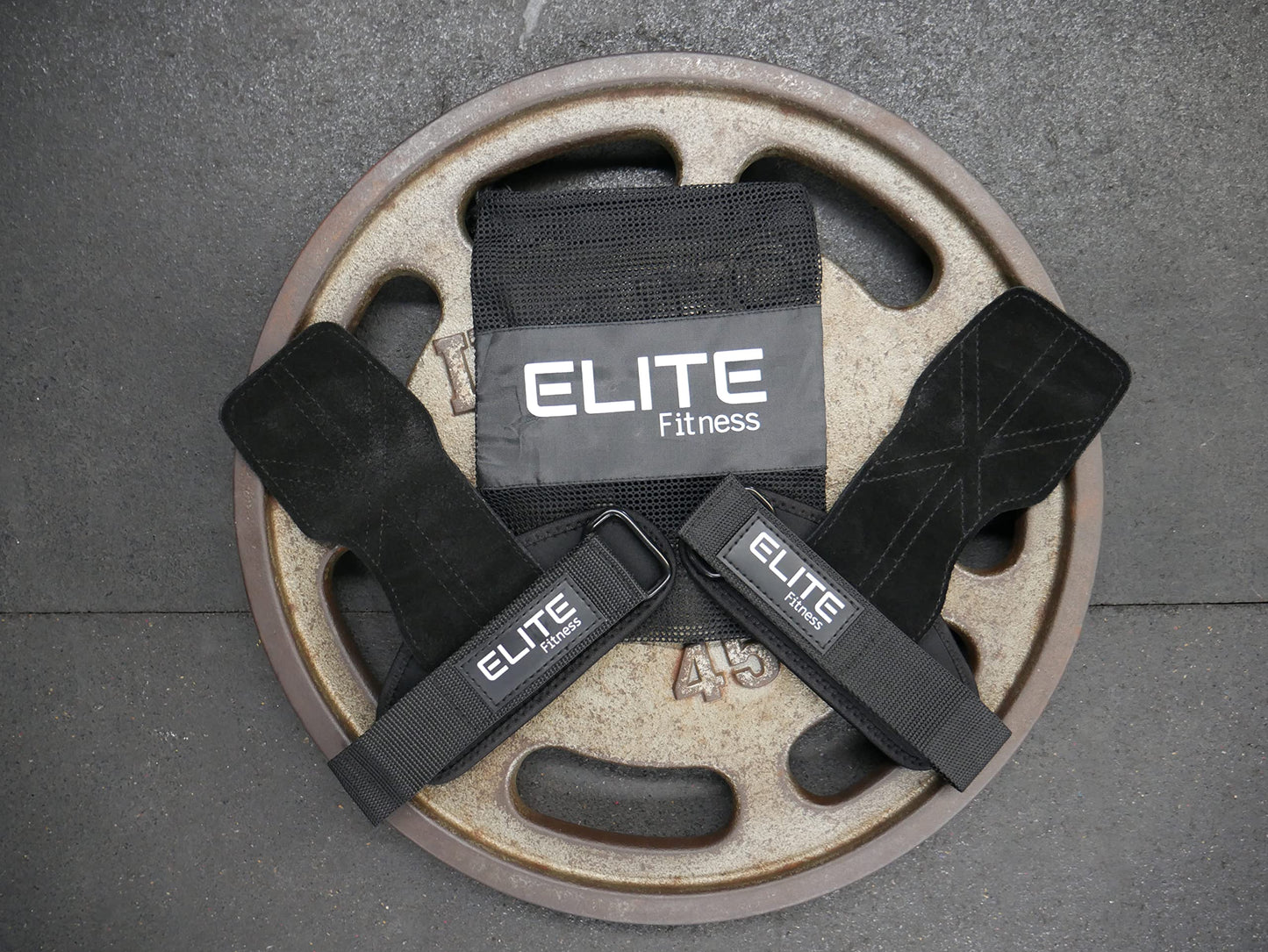 Elite Fitness Calleras de Cuero para Gimnasio, Protectores de Mano Tipo Straps, Ideales para Crossfit y Levantamiento de Pesas (Negro)