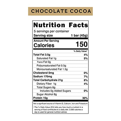 Wild Protein | Barras altas en proteína | Sabor chocolate | Pack de 16 unidades | 15 g de proteína | Sin azúcares ni grasa añadida | 45 g cada barra