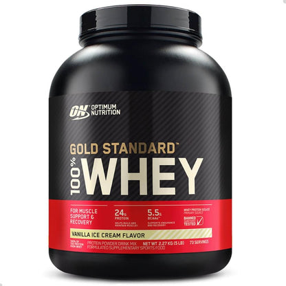 Optimum Nutrition 100% Whey Gold Standard, Vainilla, 5 Lb