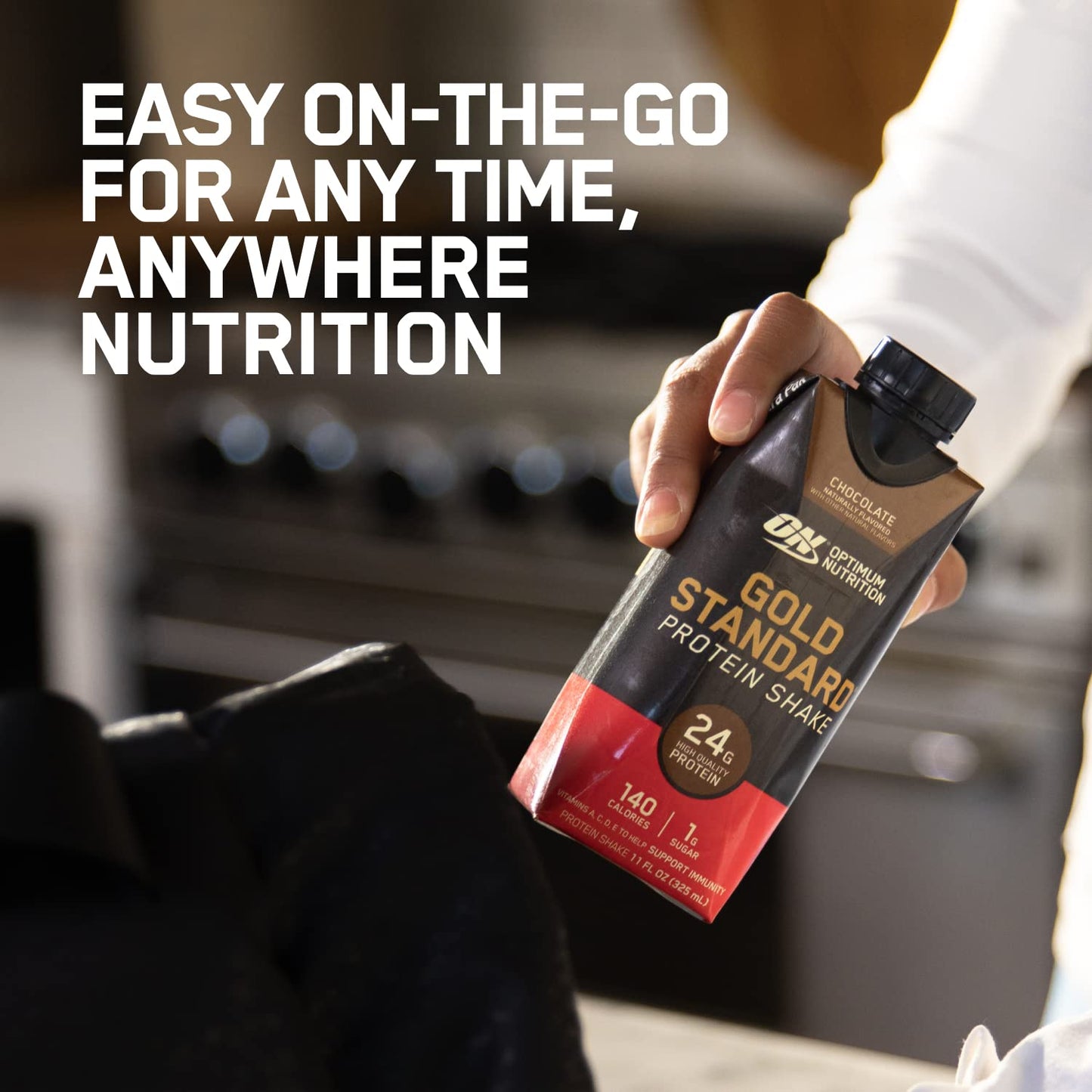Optimum Nutrition Gold Standard Shake de Proteína, 24g Proteína, Shake Listo para Beber, Gluten Free, Chocolate, 12 Count