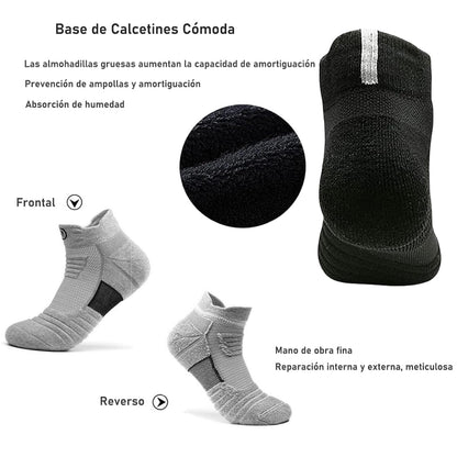 micsun 6 Pares Calcetines Deportivos para Hombre con Parte Inferior de Toalla Gruesa, Calcetas de Tobillo de Pecho Bajo, Calcetín Deportivas para Correr, Basquetbol, Running, Gym,Aire Libre HBH