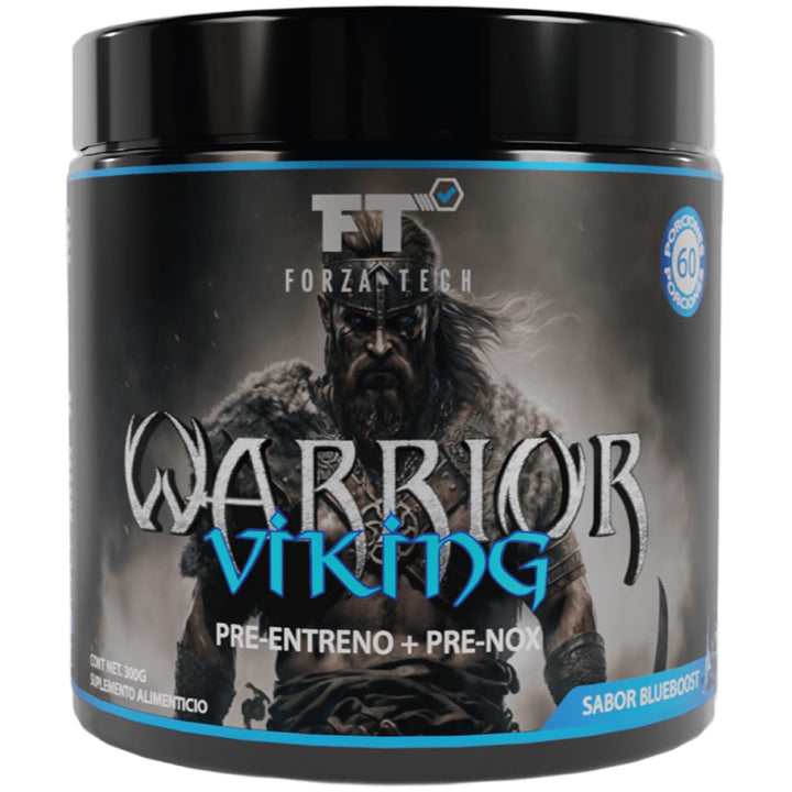 Pre Workout Pre Entrenamiento VIKING ForzaTech 60 servicios Sabor Blueboost Precursor de Óxido Nítrico con Cafeína USP, Citrulina, Beta Alanina, Agmantina Sulfato, L-Taurina Micronizada