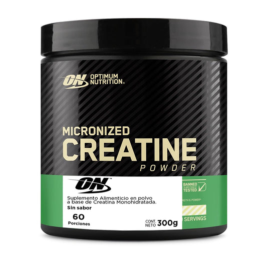 ON Creatina en Polvo Sin Sabor 300G, Optimum Nutrition 60 Servicios