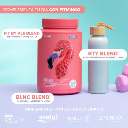 Birdman Fitmingo: Proteína Vegana con Fit, Beauty y Balance Blends. Con Ácido Hialurónico, Inositol, Potenciadores de Colágeno, Vitamina C, Vitamina D3, Zinc, Enzimas Digestivas y Svetol. Sabor Moka 1.02kg