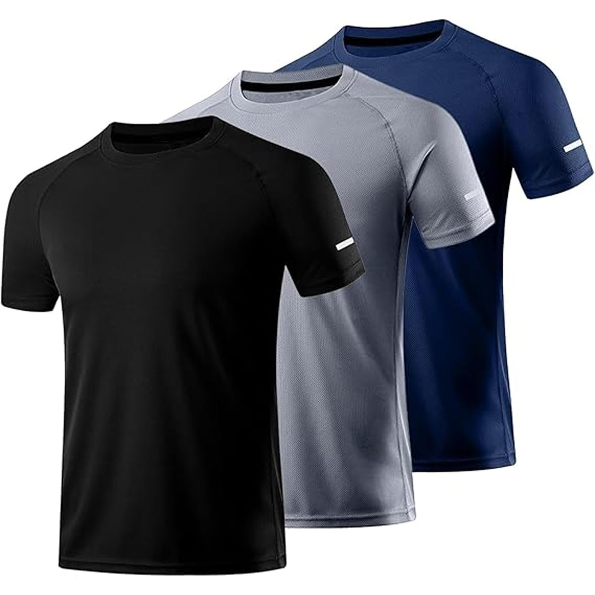 Hombres 3 Piece Fitness Sports Shirt Quick Dry Running Shirt Hombres Manga Corta Sports T Shirt
