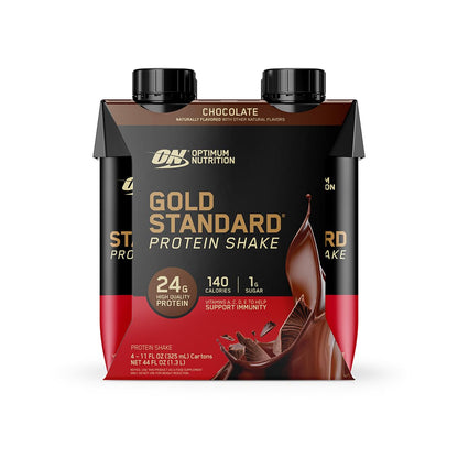 Optimum Nutrition Gold Standard Shake de Proteína, 24g Proteína, Shake Listo para Beber, Gluten Free, Chocolate, 12 Count