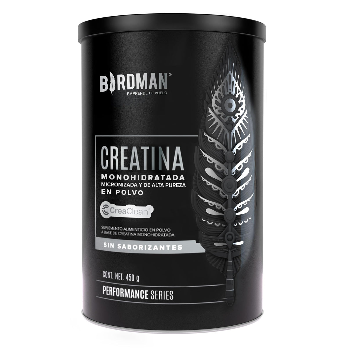 BIRDMAN Creatina Monohidratada de Alta Pureza En Polvo Sin Sabor, Preworkout, Alto Rendimiento | 90 Servicios | 450g.
