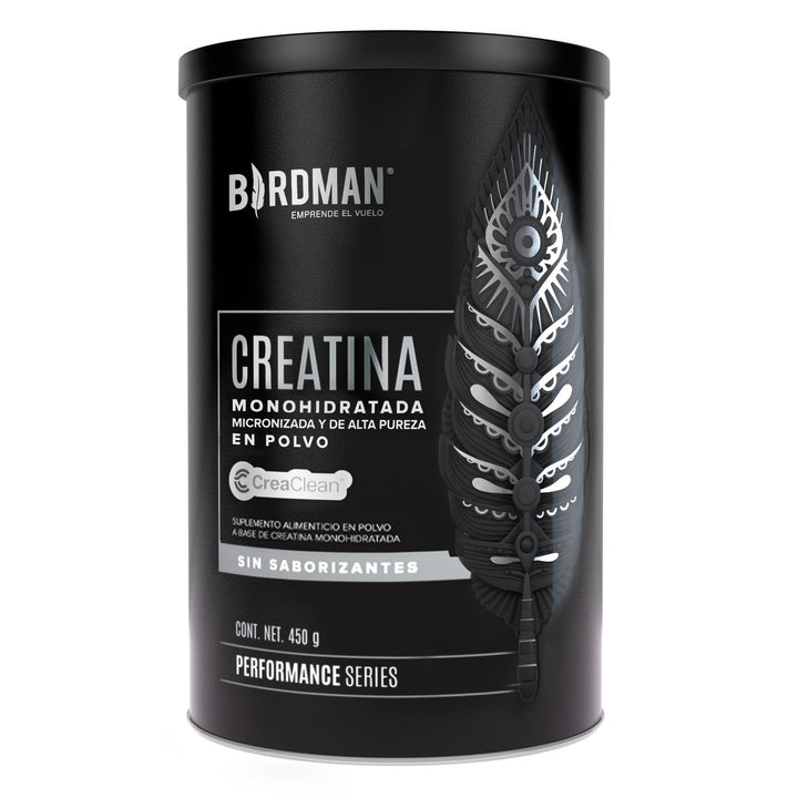 BIRDMAN Creatina Monohidratada de Alta Pureza En Polvo Sin Sabor, Preworkout, Alto Rendimiento | 90 Servicios | 450g.