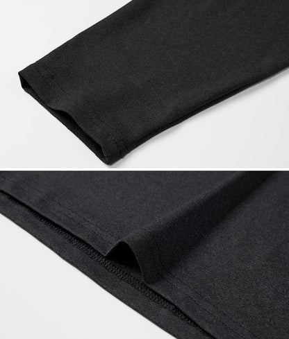 MANSDOUR Camisetas Deportivas activas de Secado rápido para Hombre, con Cremallera de un Cuarto, de Manga Larga, para Correr, para Exteriores, Negro, Large