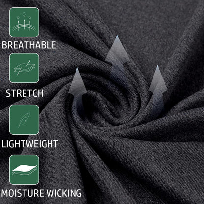 MANSDOUR Camisetas Deportivas activas de Secado rápido para Hombre, con Cremallera de un Cuarto, de Manga Larga, para Correr, para Exteriores, Negro, Large