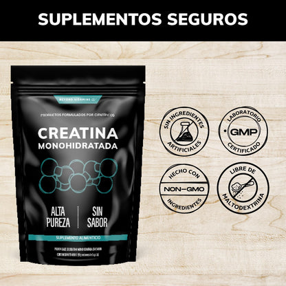 Creatina Monohidratada Micronizada en Polvo | 100% Alta Pureza Certificada | Pre Workout | 90 porciones de 5g Disuelve rápido - Suplemento Alimenticio- Veganos y/o vegetarianos | Proteina Creatine Monohydrate Pre Entreno | 450g