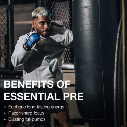 RAW Nutrición - Fórmula esencial para antes del entrenamiento de Chris Bumstead, polvos de nutrición deportiva para preentrenamiento | Bebida para hombres y mujeres, polvo energético para entrenar (Fruit Burst)